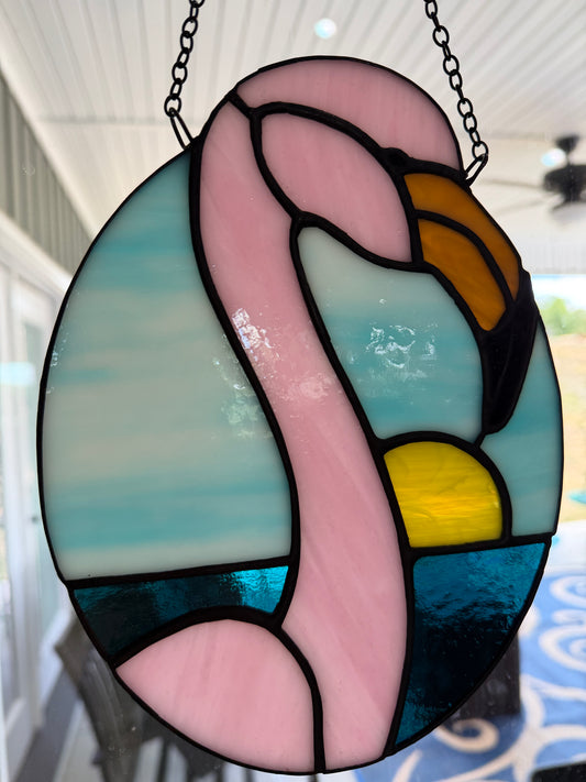 "Freddy" Flamingo Suncatcher