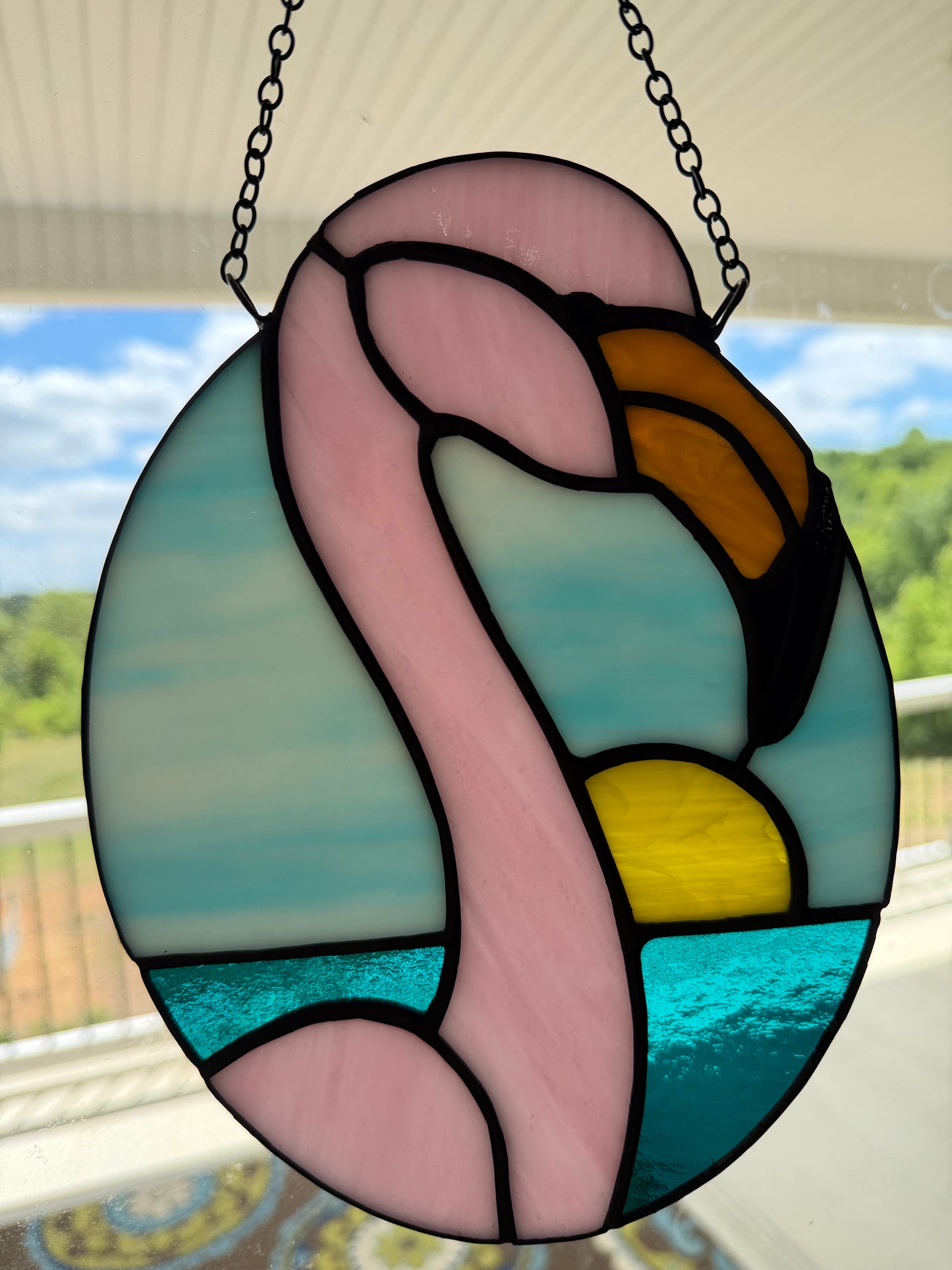 "Freddy" Flamingo Suncatcher