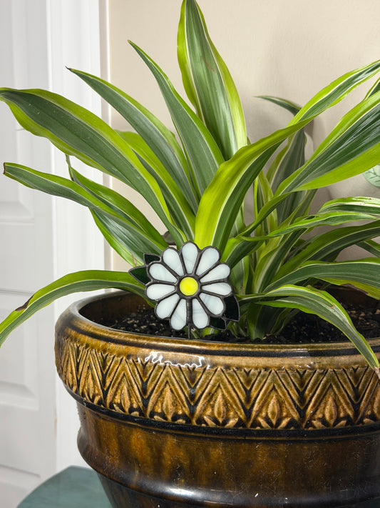 "Daisy" Mini Stained Glass Plant Stake