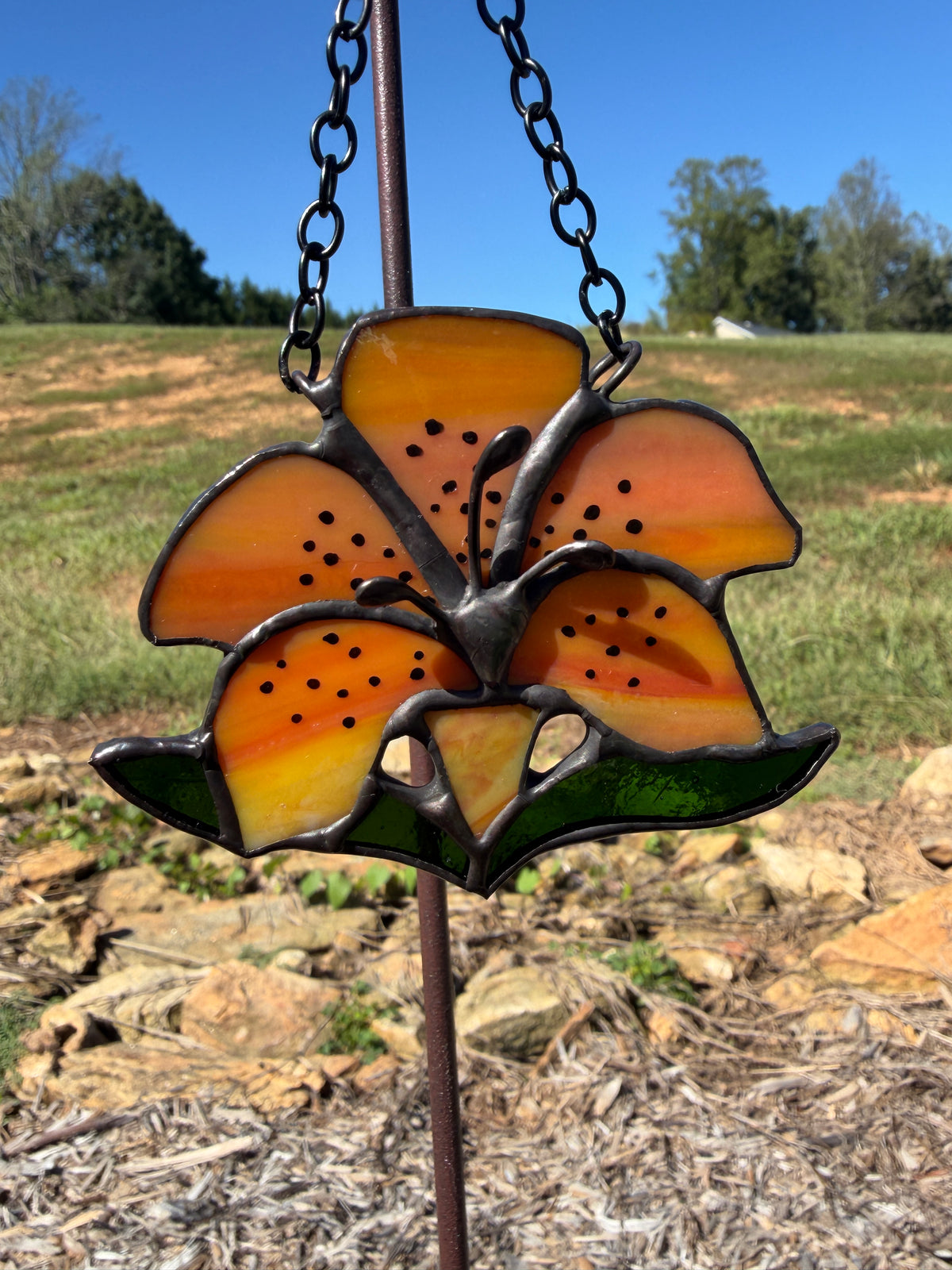 "Tiger Lily" Mini Stained Glass Suncatcher