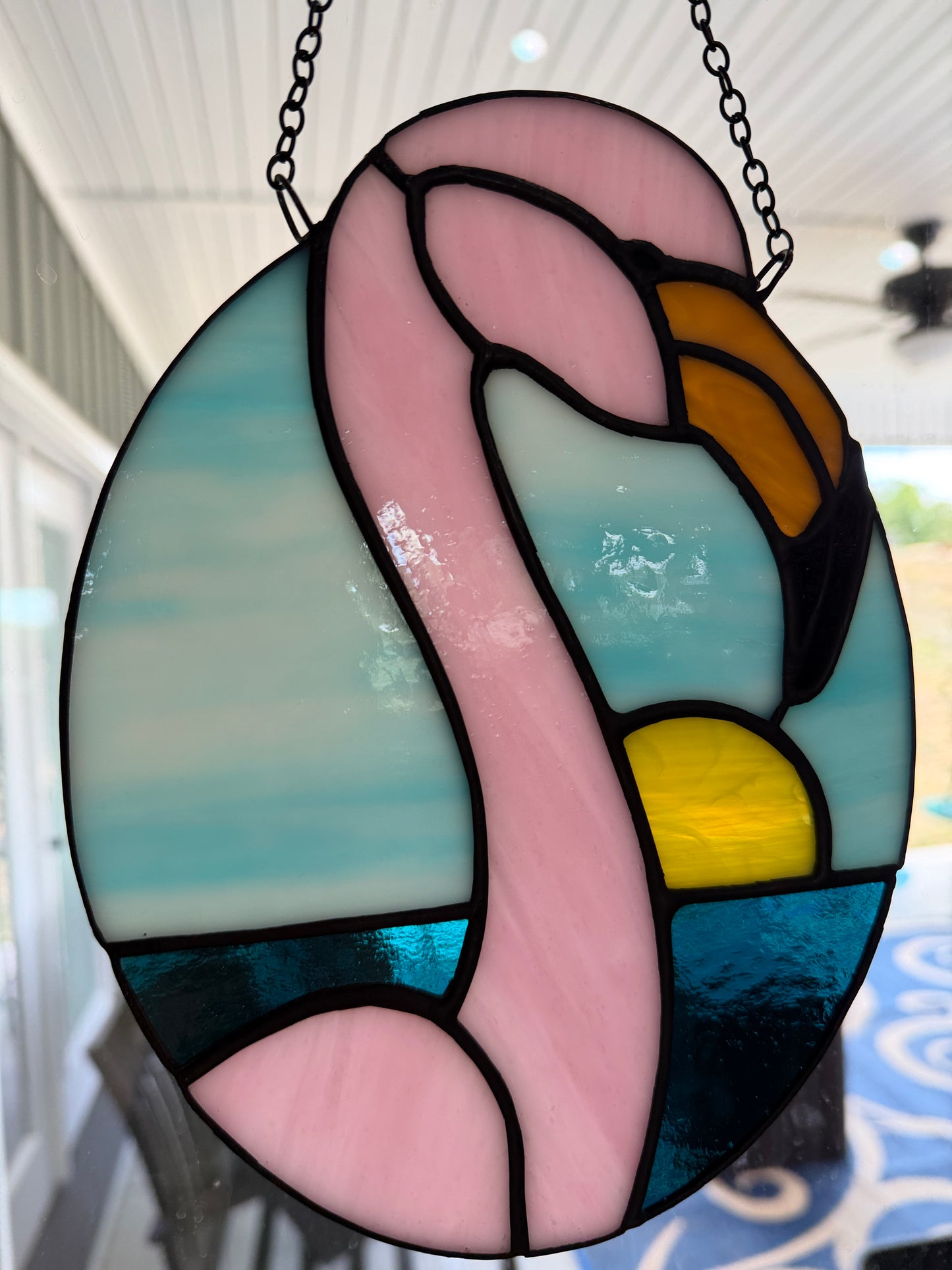 "Freddy" Flamingo Suncatcher