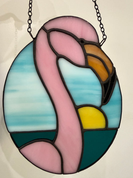 "Freddy" Flamingo Suncatcher