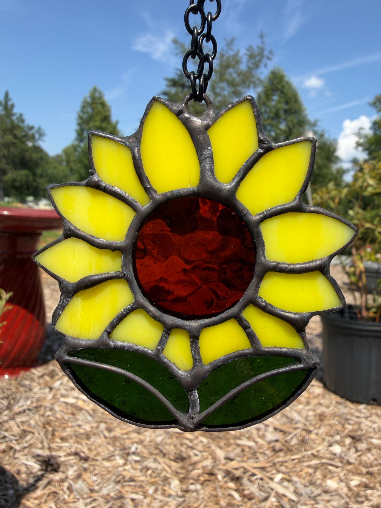 "Sunshine" Mini Stained Glass Sunflower Suncatcher