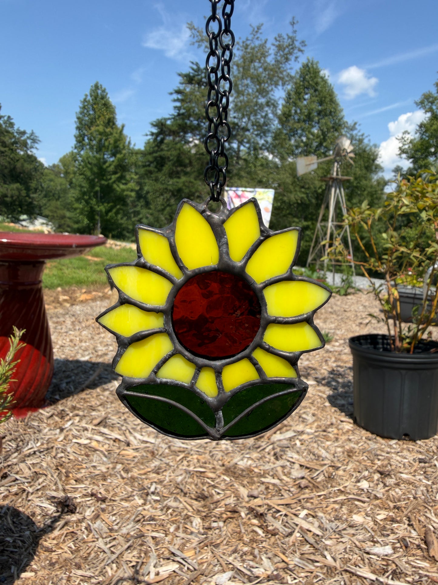 "Sunshine" Mini Stained Glass Sunflower Suncatcher
