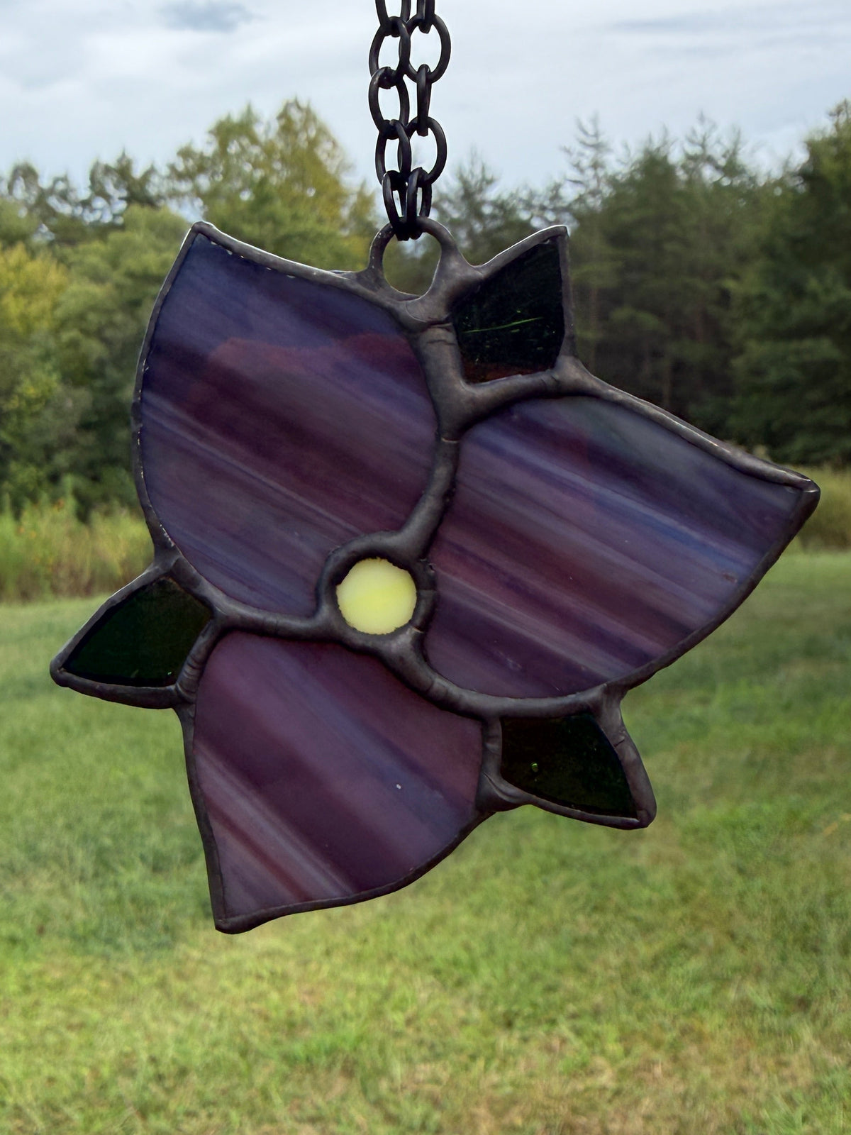 "Trillium" Mini Stained Glass Suncatcher
